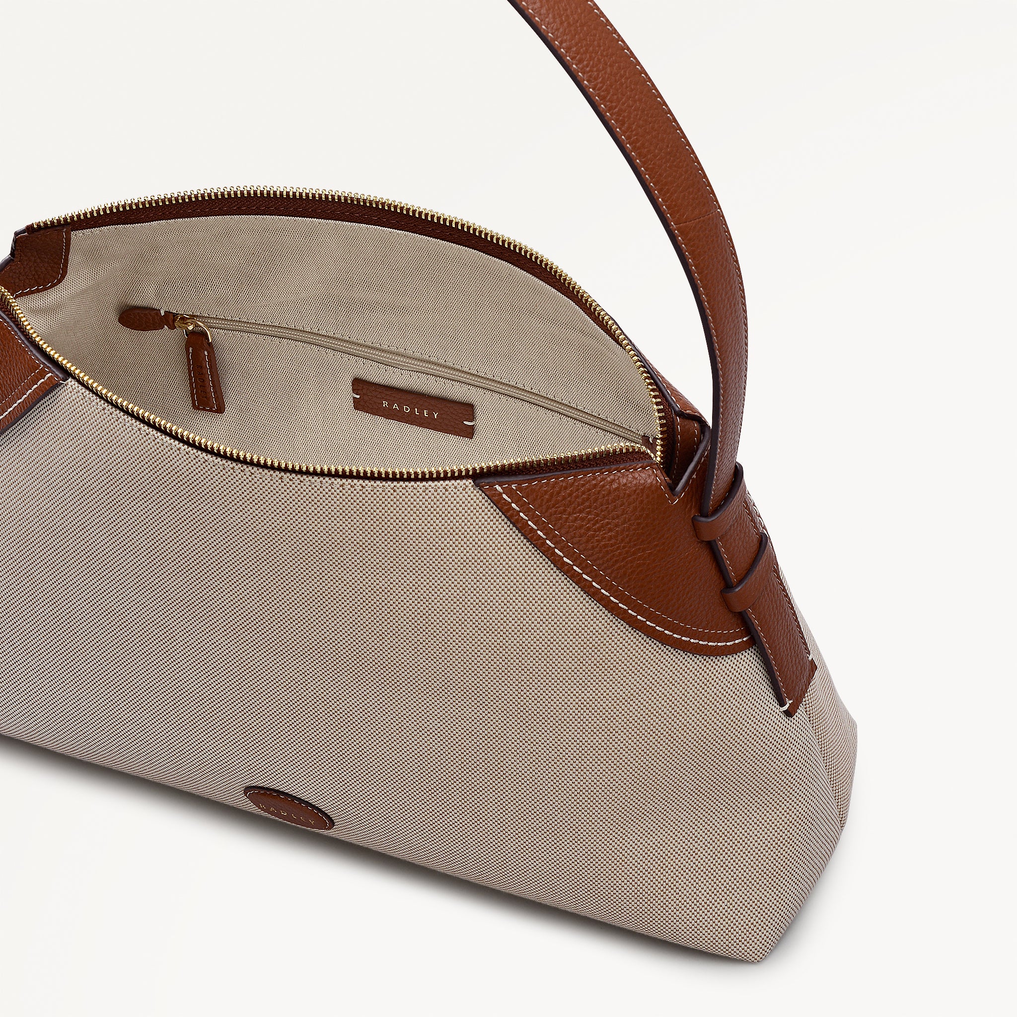 Crawford Mews - Canvas Large Ziptop Shoulder Natural - 113668