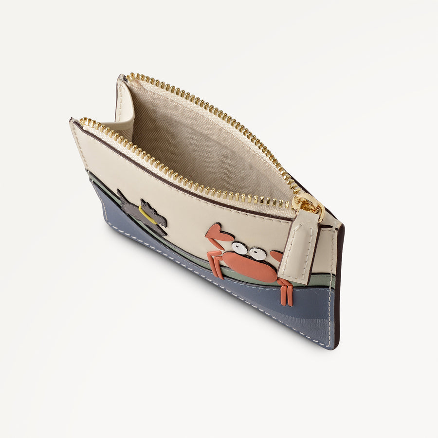Clawde Crab Small Zip Card & Coin Holder Salt - 113721