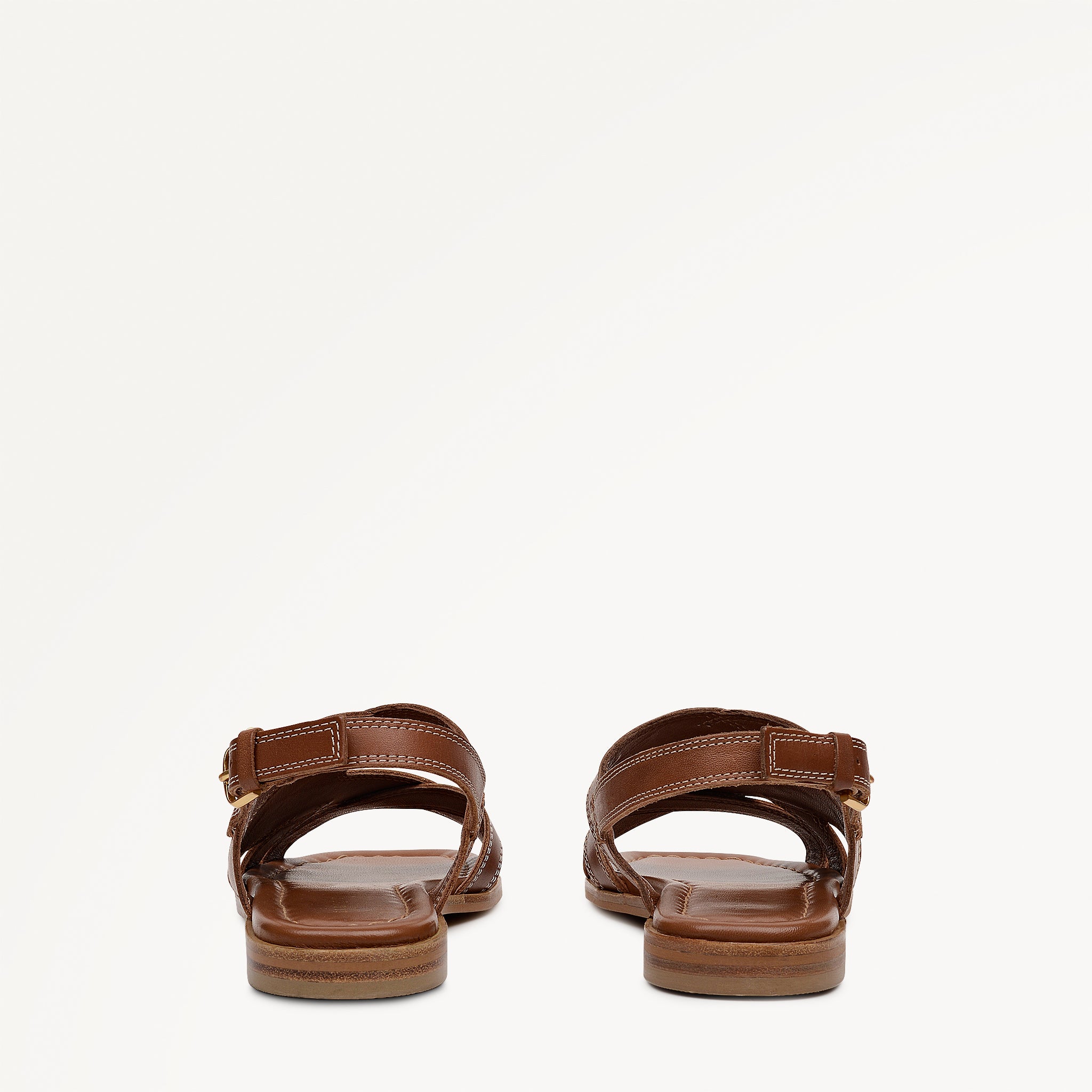 The Evie - Sandal  Luxe Artisan Flat Sandal Cognac - 113735