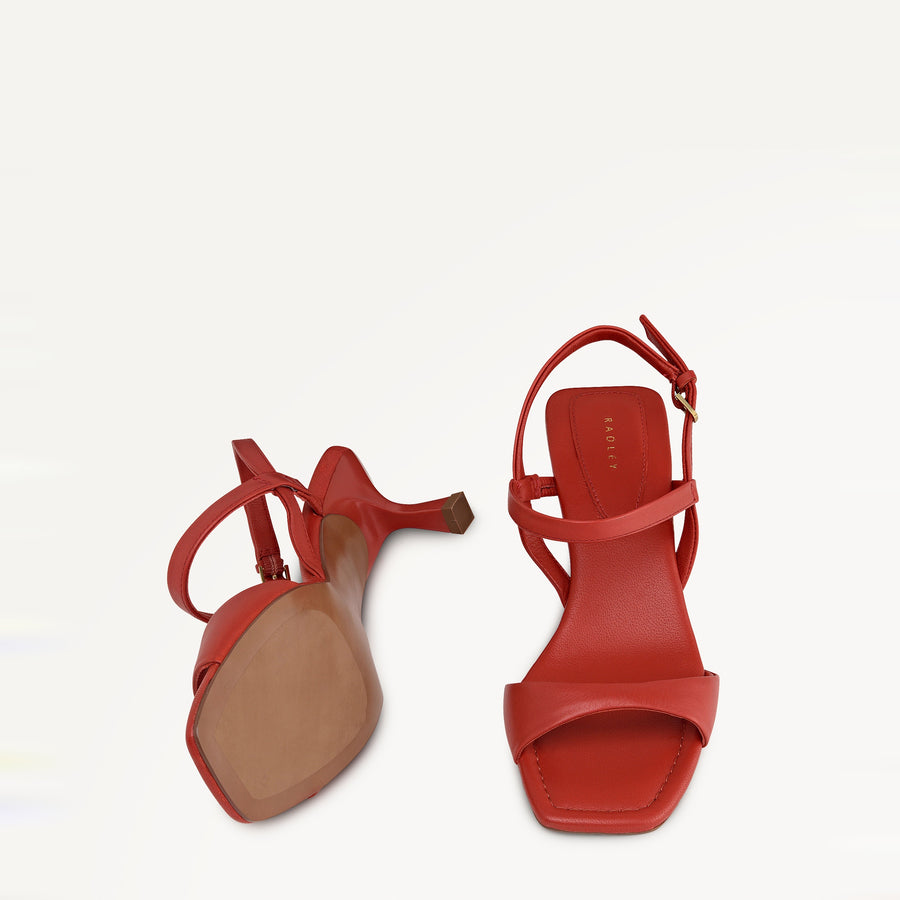 Meadow Road Sleek High Sandal In Flame - 113737