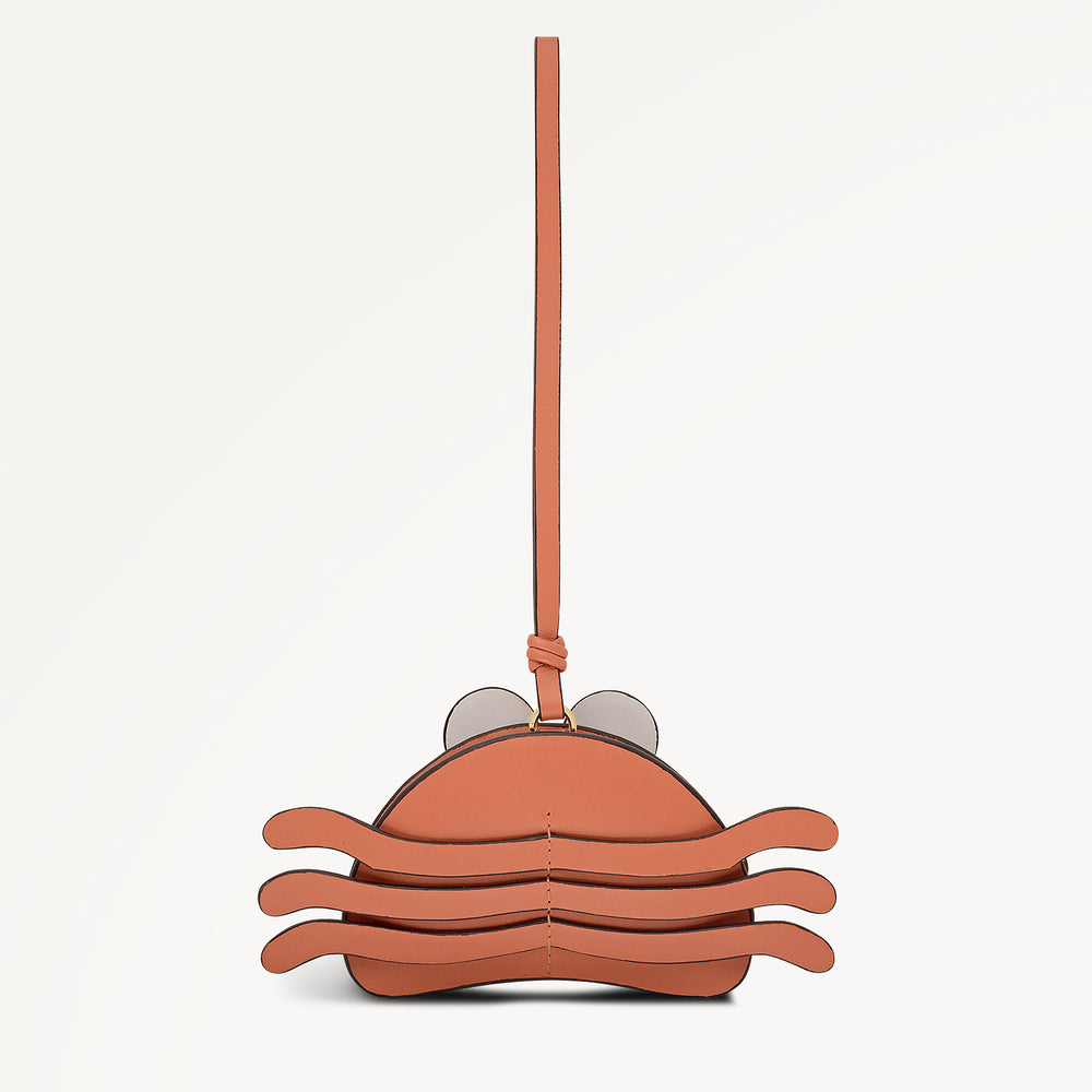 CLAWDE CRAB LEATHER BAG CHARM TERRACOTTA