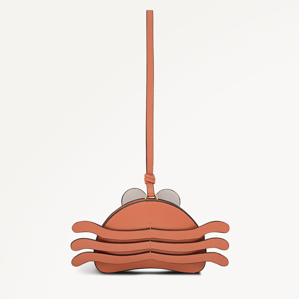 CLAWDE CRAB LEATHER BAG CHARM TERRACOTTA