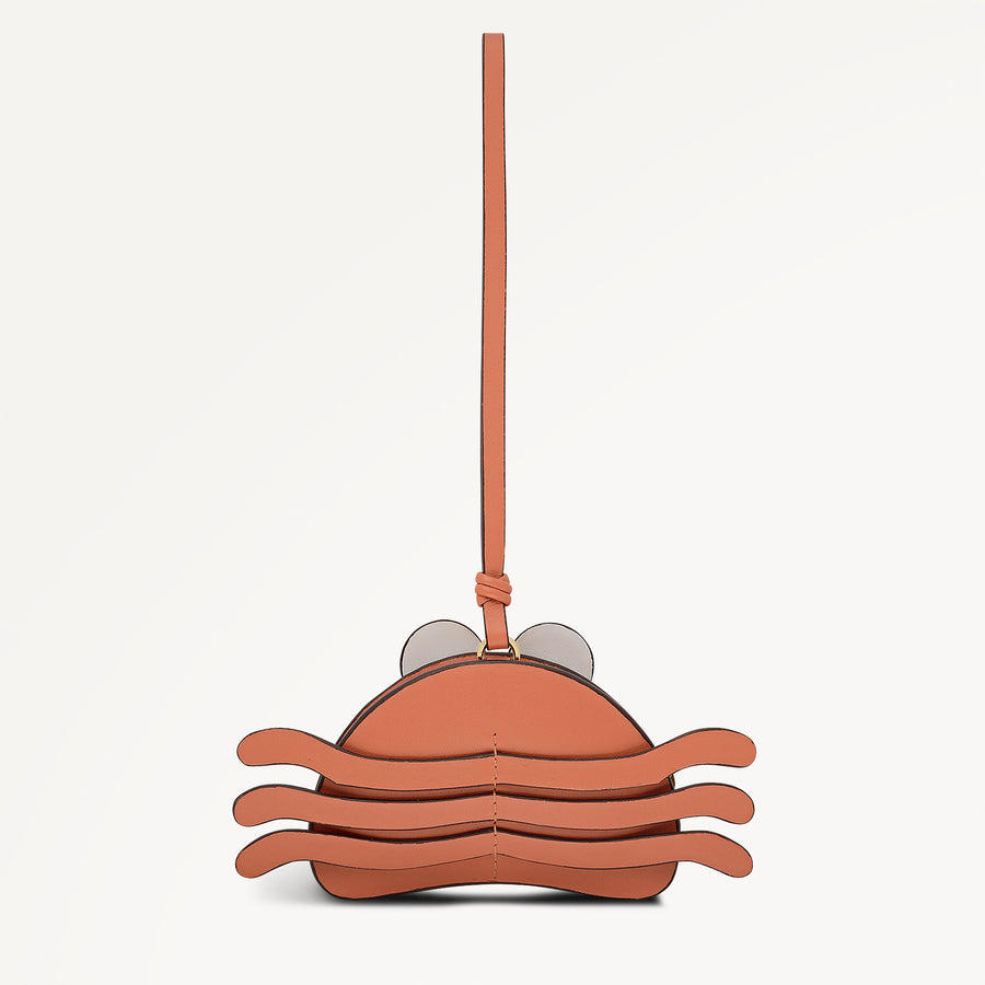 CLAWDE CRAB LEATHER BAG CHARM TERRACOTTA