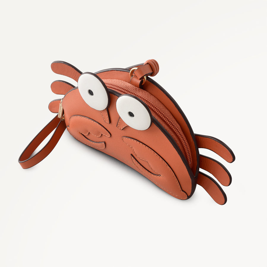 CLAWDE CRAB LEATHER BAG CHARM TERRACOTTA