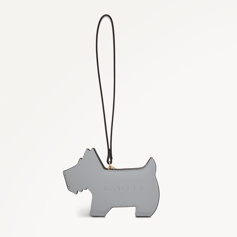 RADLEY DOG LEATHER ZIPTOP PURSE CHARM STEEL - 113749