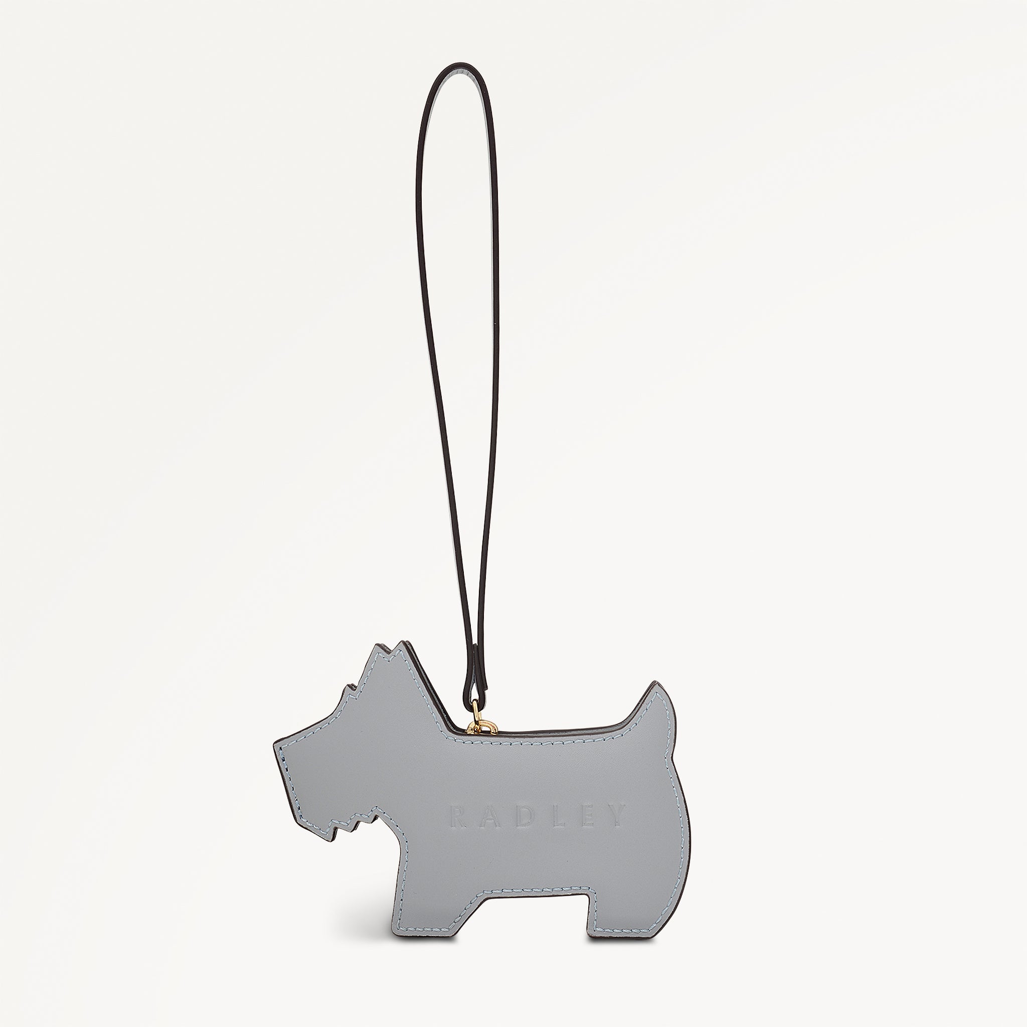 RADLEY DOG LEATHER ZIPTOP PURSE CHARM STEEL - 113749