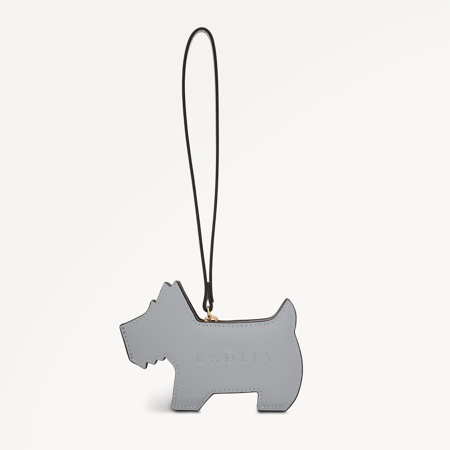 RADLEY DOG LEATHER ZIPTOP PURSE CHARM STEEL - 113749