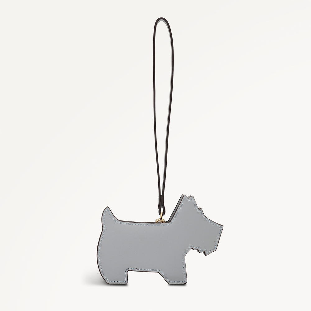 RADLEY DOG LEATHER ZIPTOP PURSE CHARM STEEL - 113749
