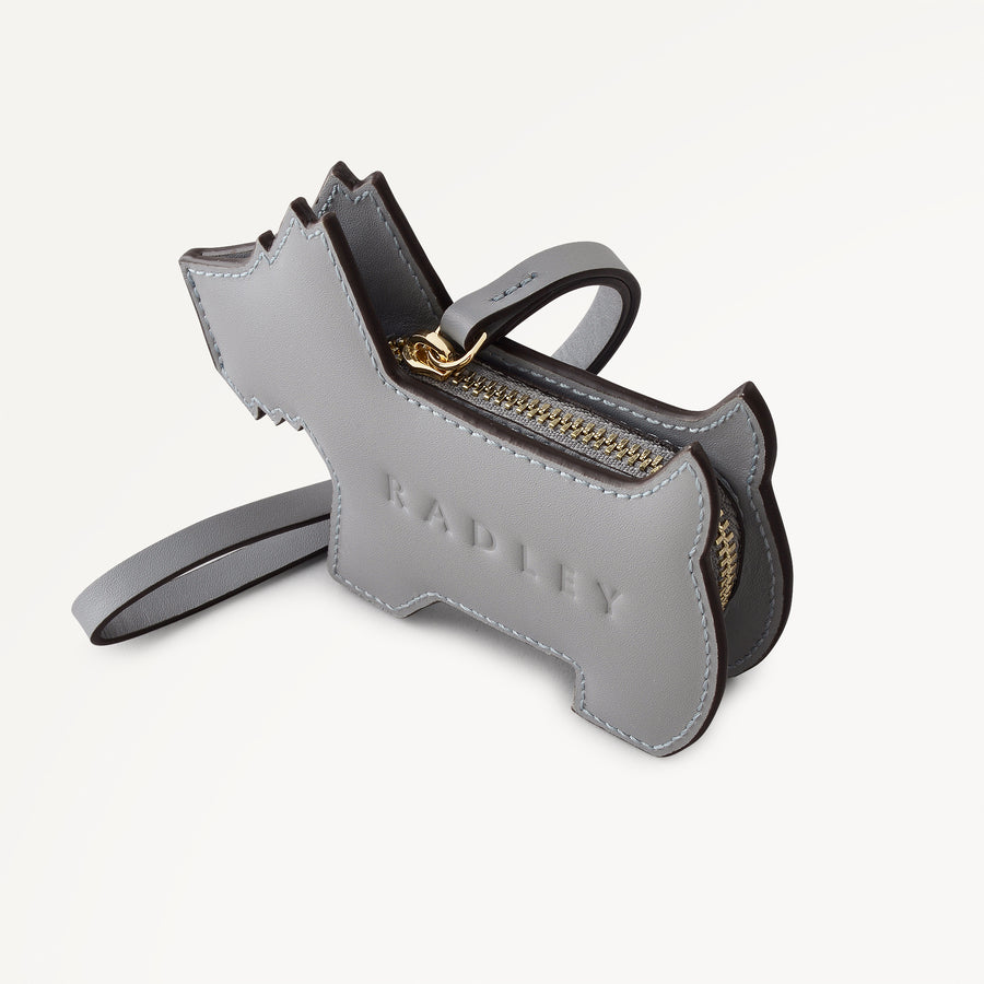 RADLEY DOG LEATHER ZIPTOP PURSE CHARM STEEL - 113749