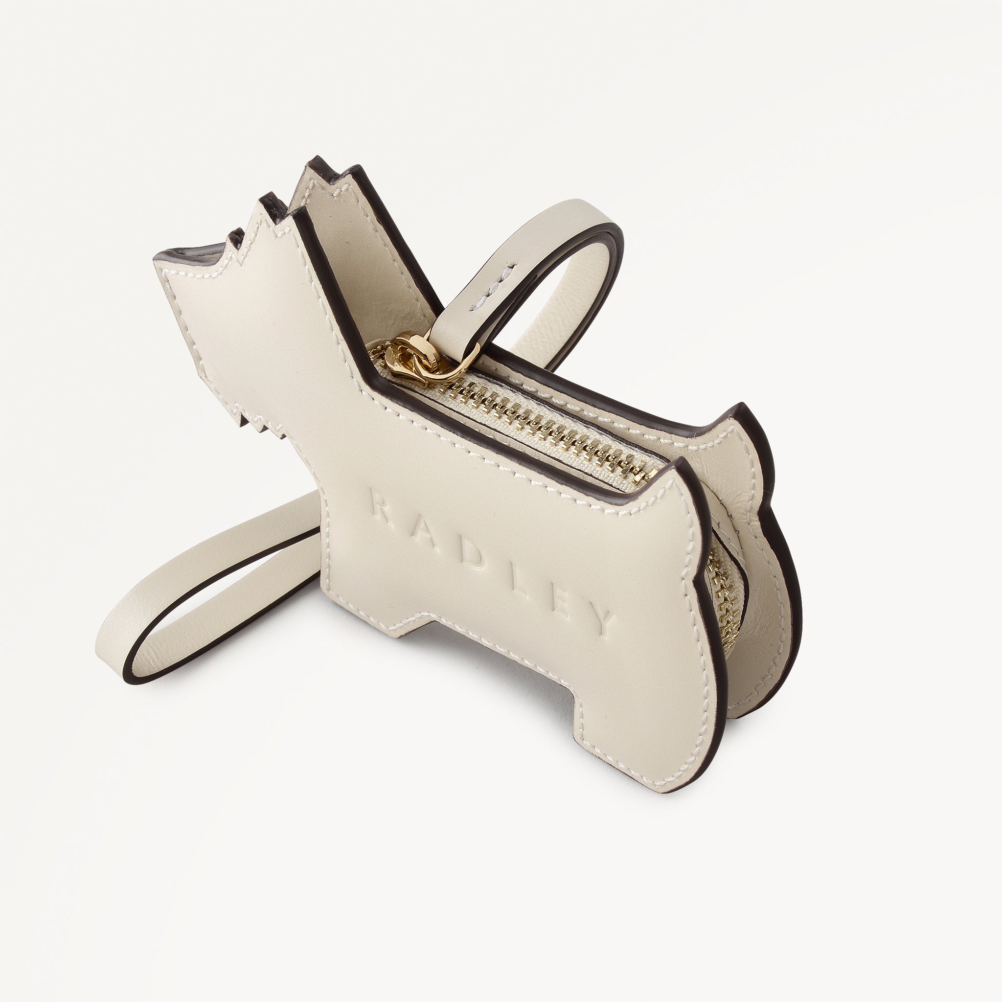 RADLEY DOG LEATHER ZIPTOP PURSE CHARM SALT - 113750