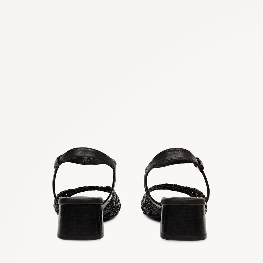 The Camden - Heeled Sandal  Low Block Weave Sandal Chocolate - 113760