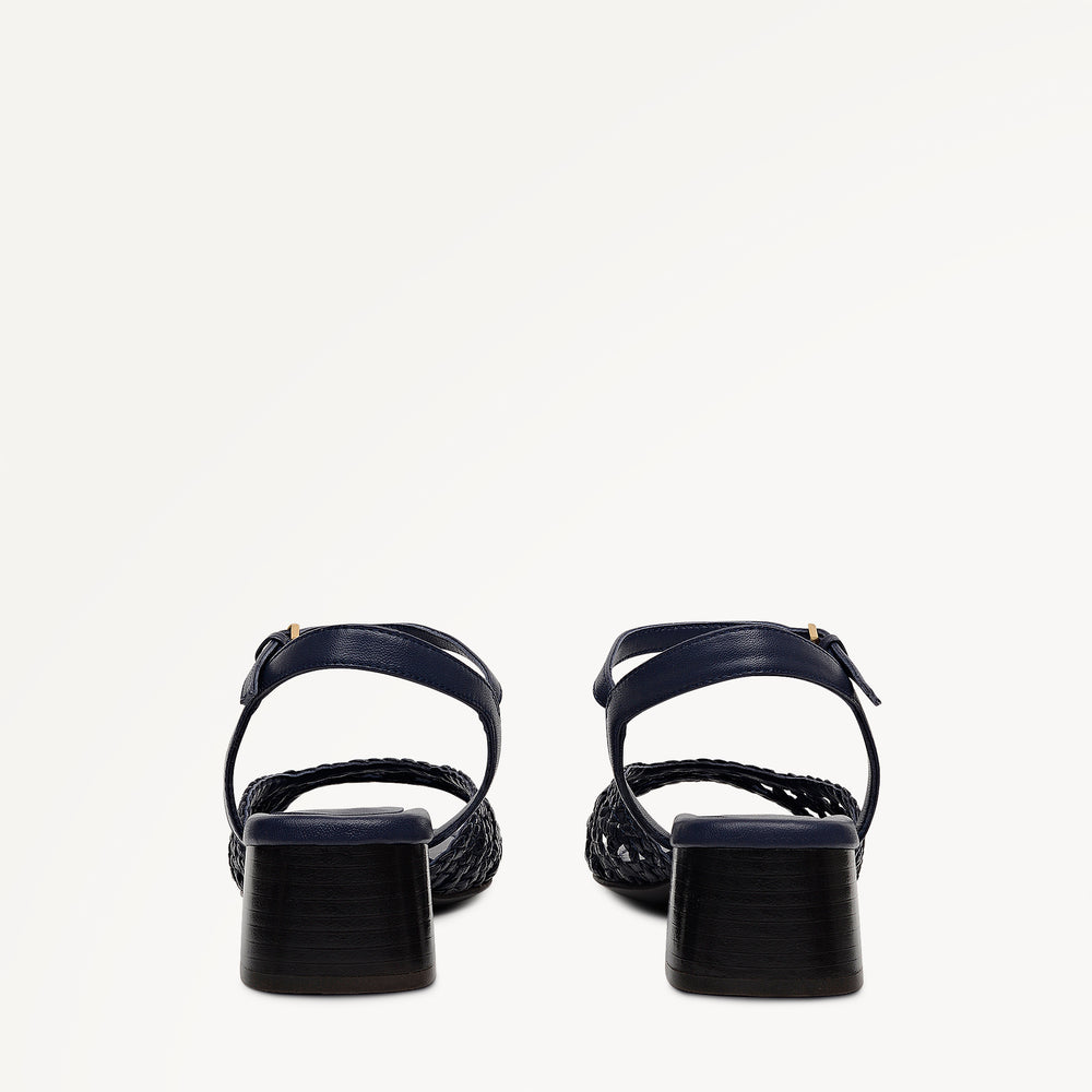 The Camden - Heeled Sandal  Low Block Weave Sandal Naval - 113761