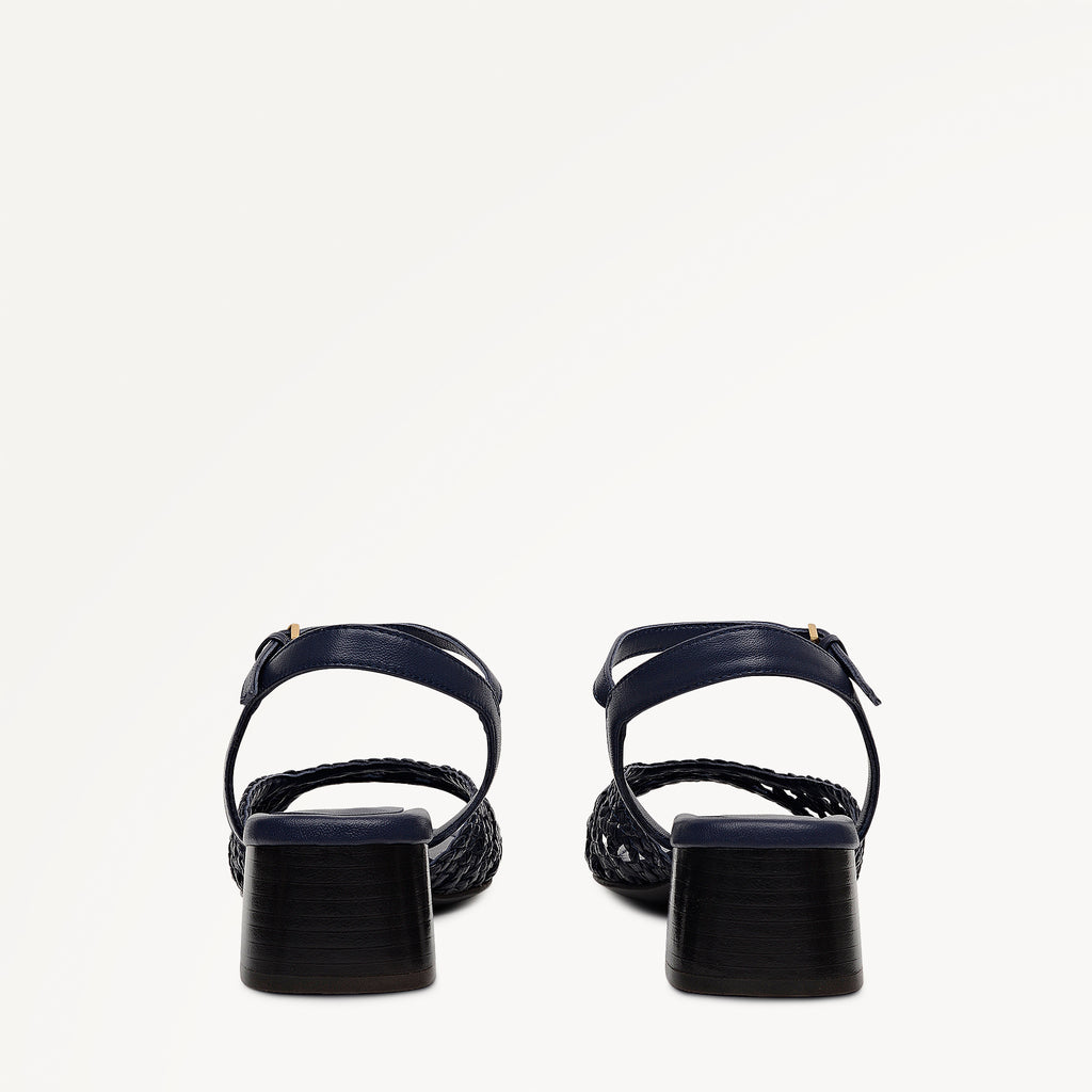 The Camden - Heeled Sandal  Low Block Weave Sandal Naval - 113761