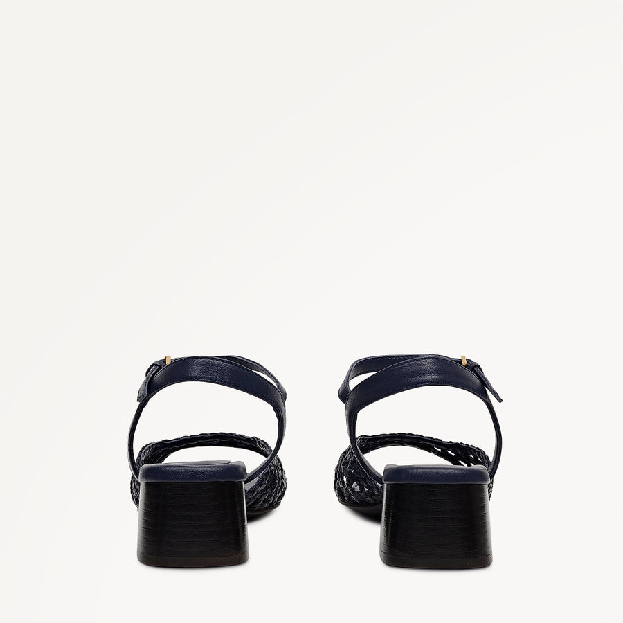The Camden - Heeled Sandal  Low Block Weave Sandal Naval - 113761