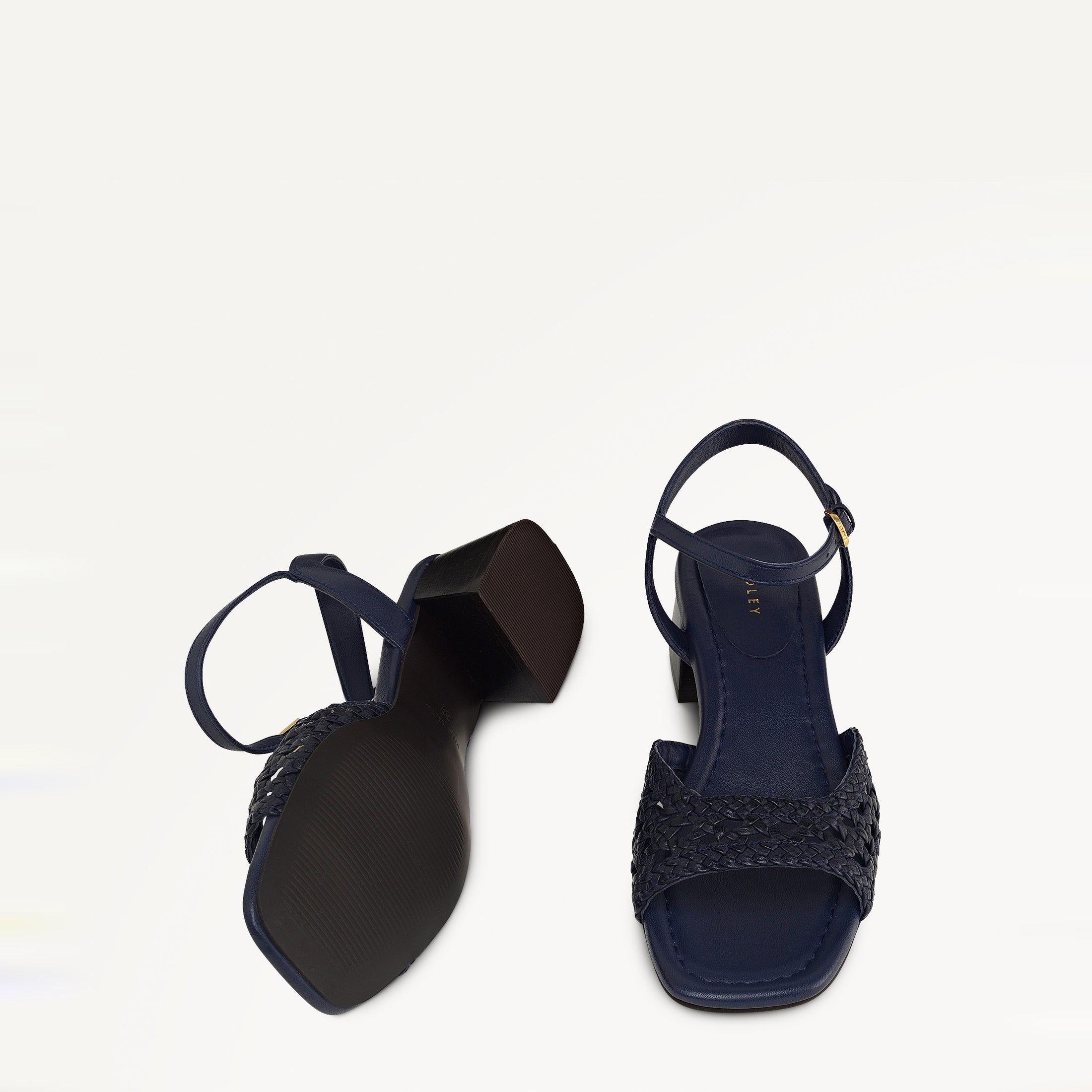 The Camden - Heeled Sandal  Low Block Weave Sandal Naval - 113761