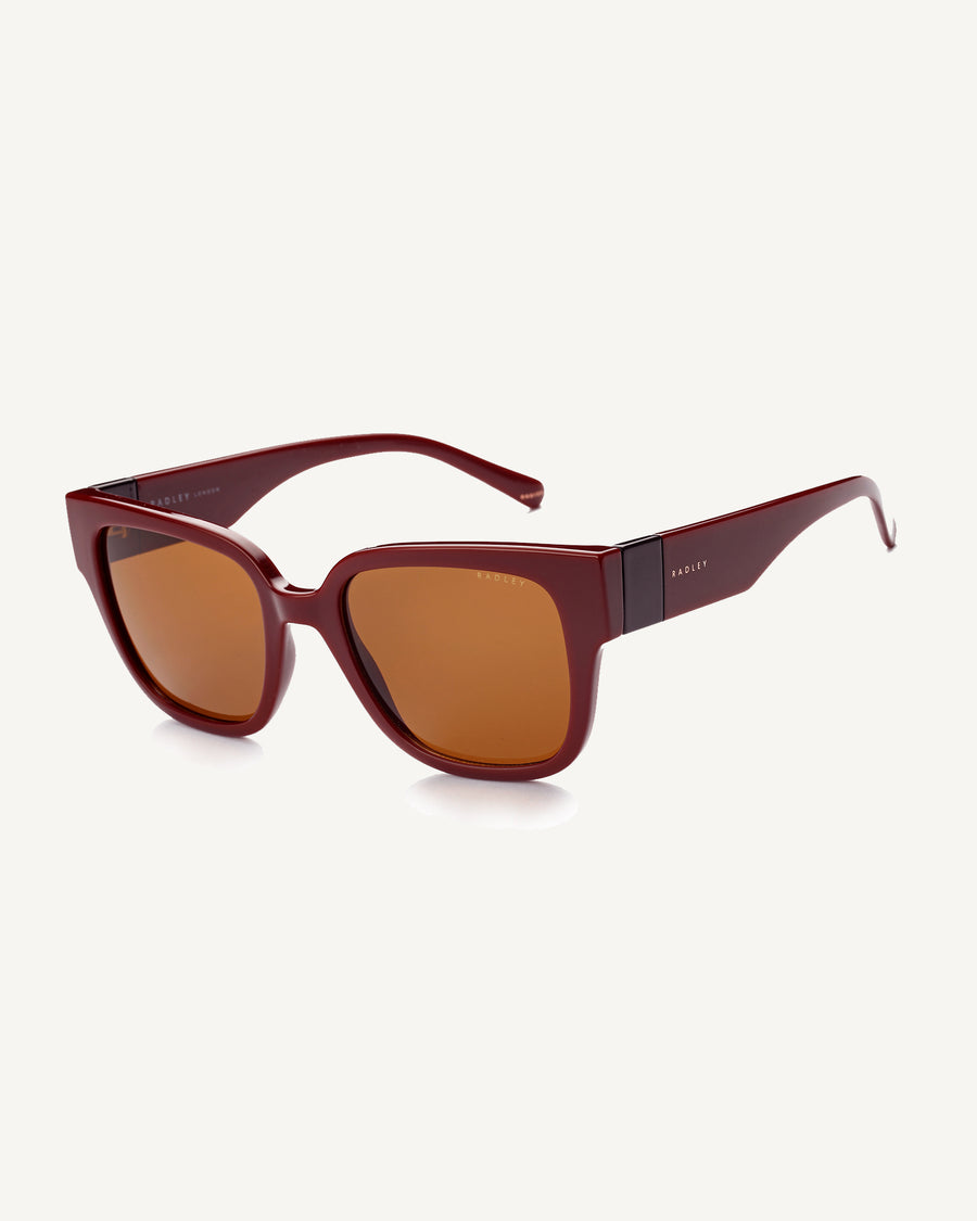 Portland Way Square Eye Sunglasses Burgundy - 113764