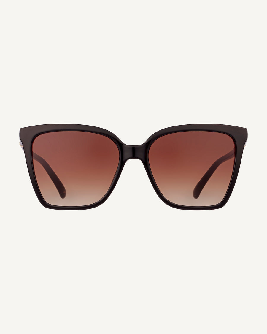 Percy Grove Classic Angular Sunglasses Black - 113766