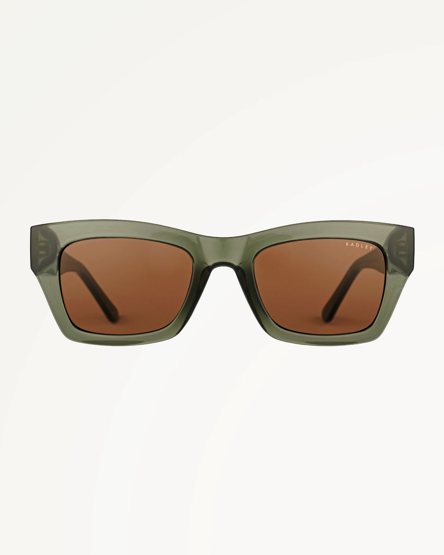 BERMONDSEY SQUARE EYE SUNGLASSES CRYSTAL GREEN - 113786