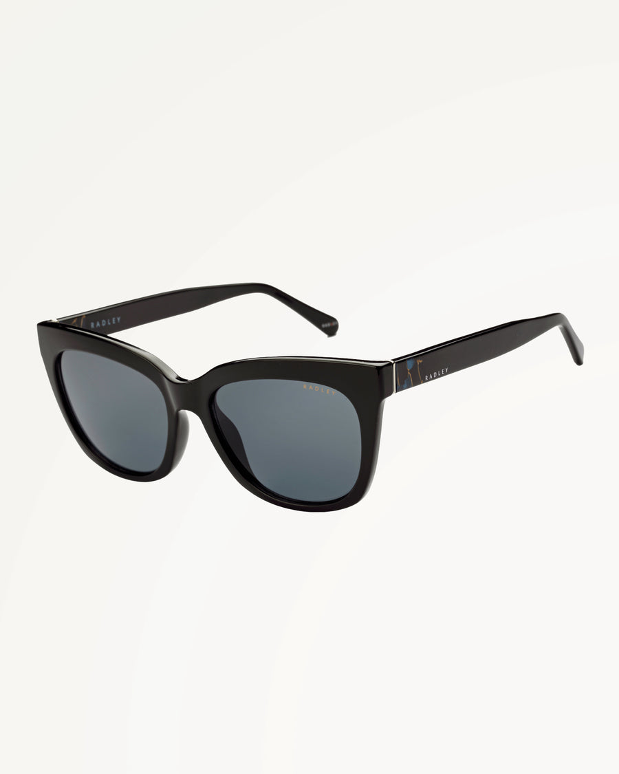 GREENWICH OVERSIZED CAT EYE SUNGLASSES BLACK - 113789