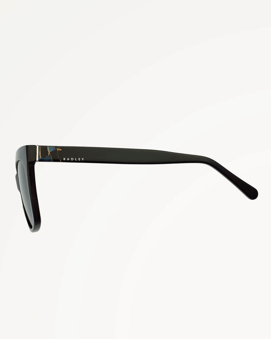 GREENWICH OVERSIZED CAT EYE SUNGLASSES BLACK - 113789