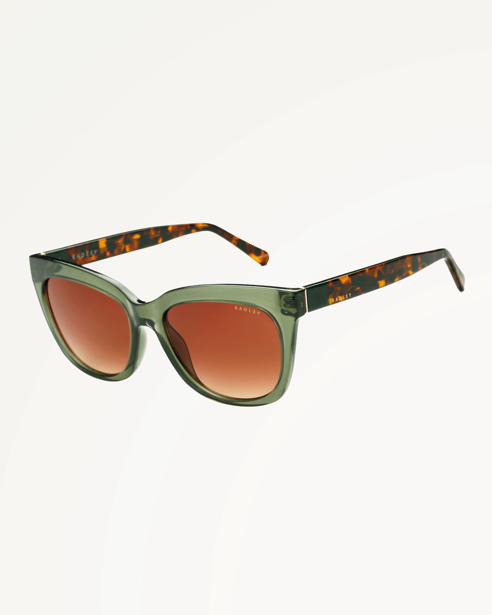 GREENWICH OVERSIZED CAT EYE SUNGLASSES CRYSTAL GREEN - 113790