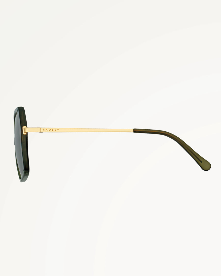 WANDSWORTH OVERSIZED 70S SUNGLASSES CRYSTAL GREEN - 113797