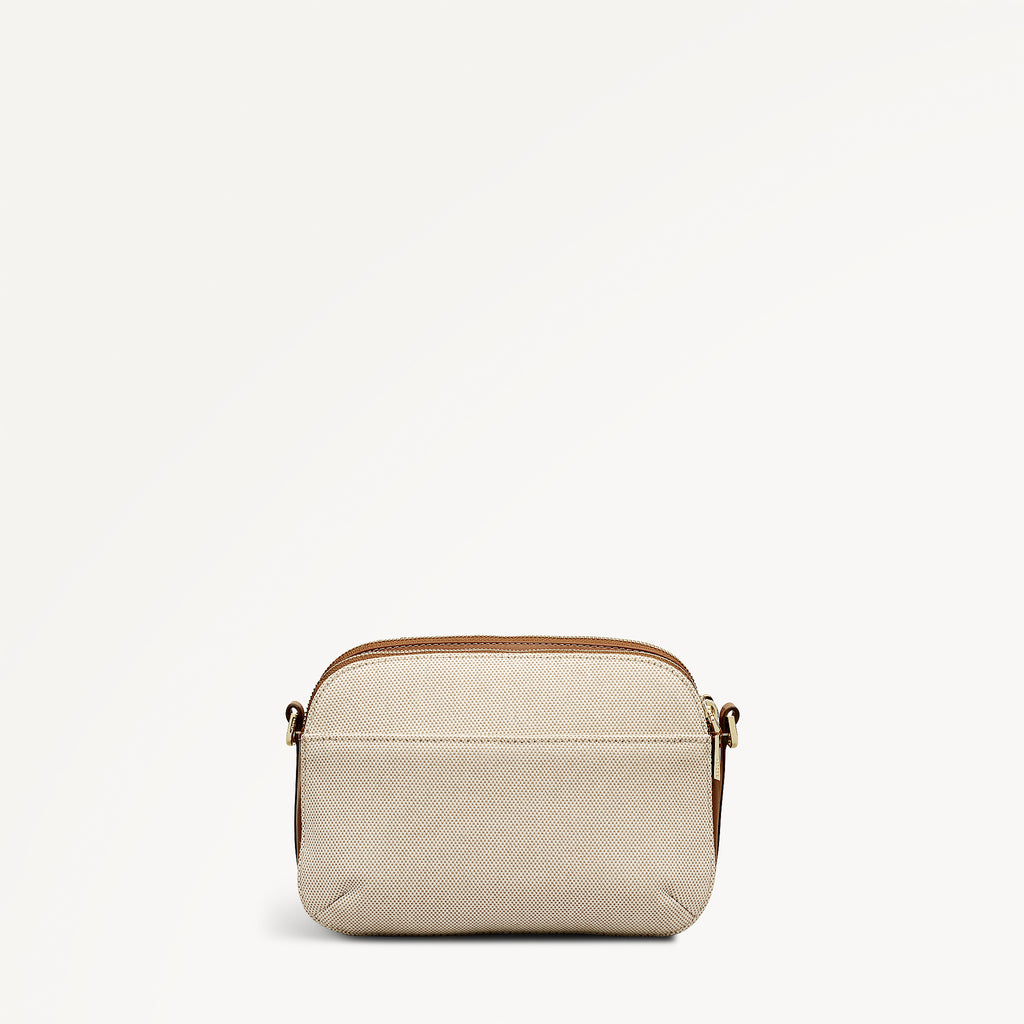 Dukes Place - Canvas Medium Ziptop Cross Body Natural - 113806