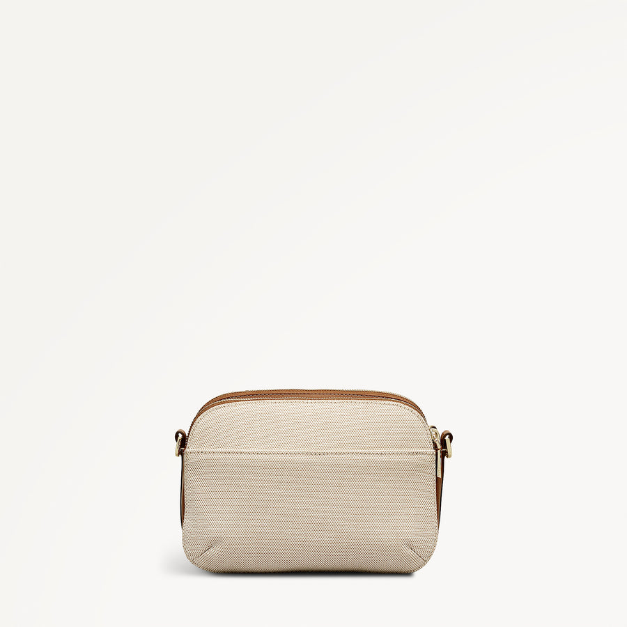 Dukes Place - Canvas Medium Ziptop Cross Body Natural - 113806