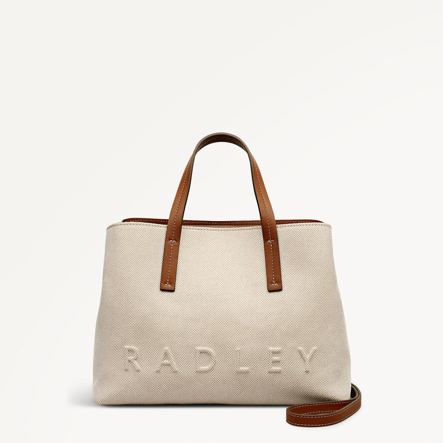 Dukes Place - Canvas Medium Ziptop Grab Natural - 113807