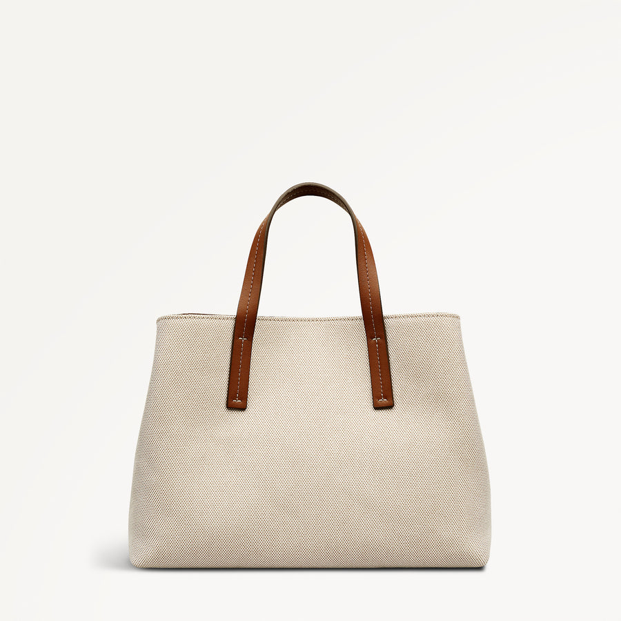 Dukes Place - Canvas Medium Ziptop Grab Natural - 113807