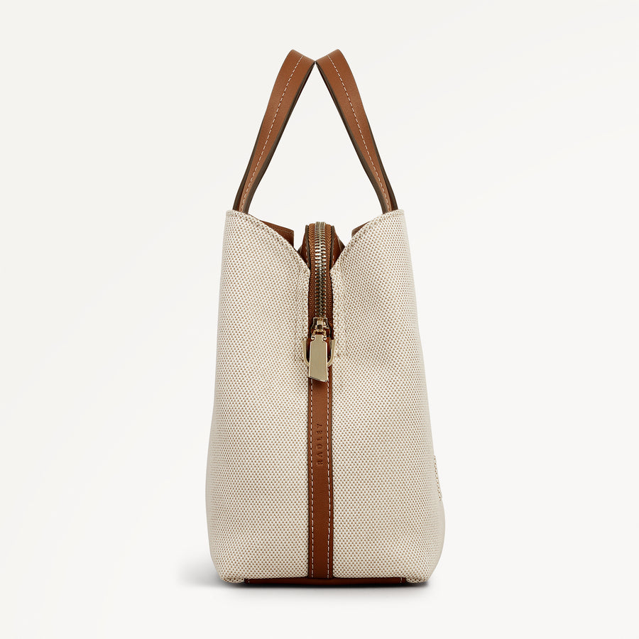 Dukes Place - Canvas Medium Ziptop Grab Natural - 113807