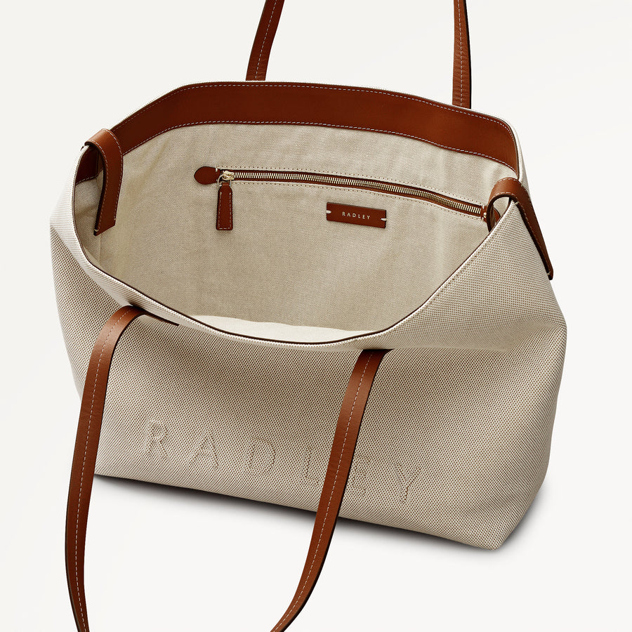 Dukes Place - Canvas Large Open Top Tote Natural - 113808