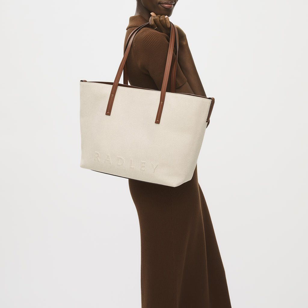 Dukes Place - Canvas Large Open Top Tote Natural - 113808