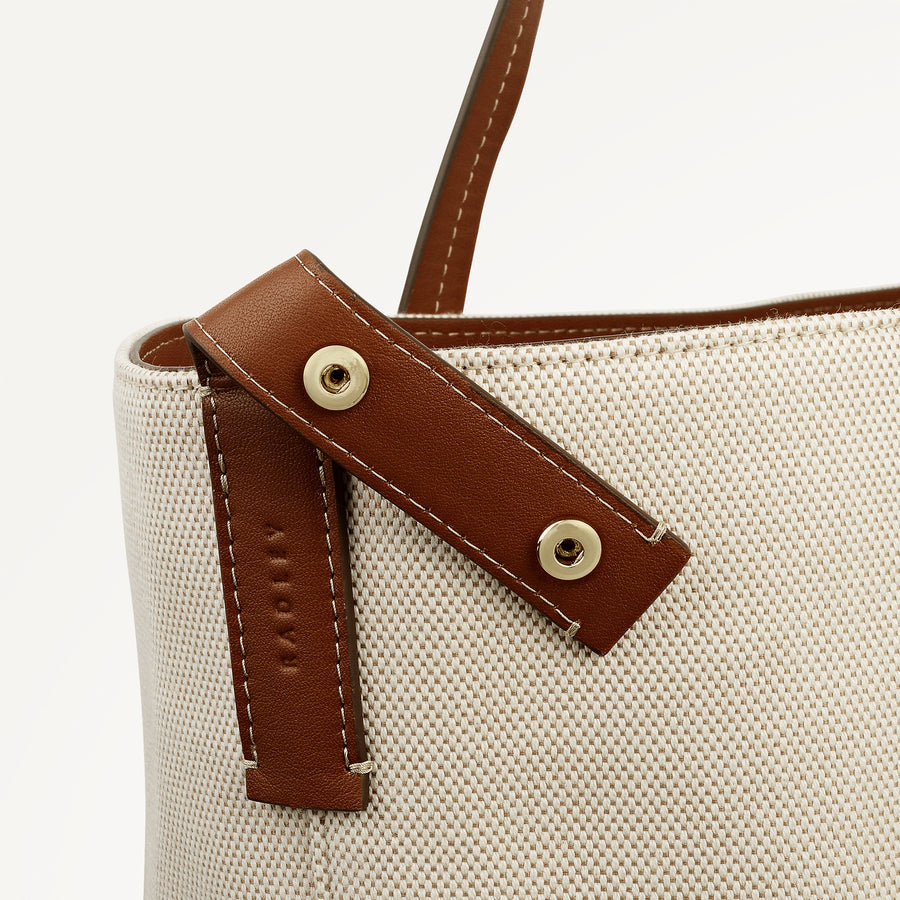 Dukes Place - Canvas Large Open Top Tote Natural - 113808