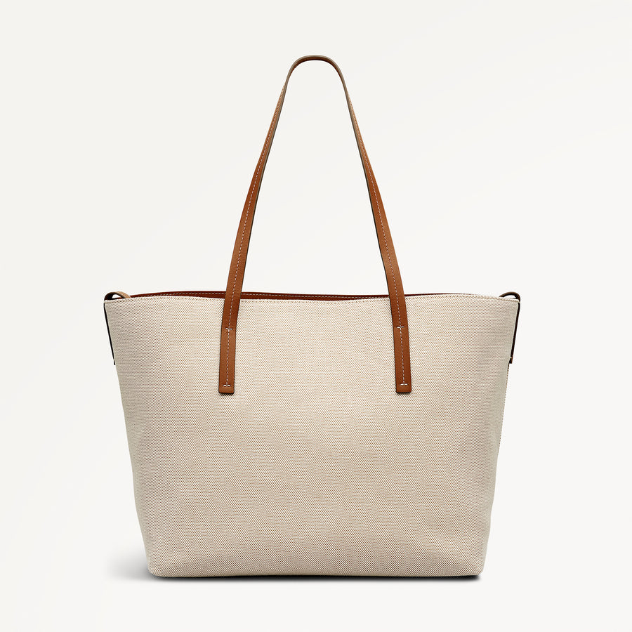 Dukes Place - Canvas Large Open Top Tote Natural - 113808