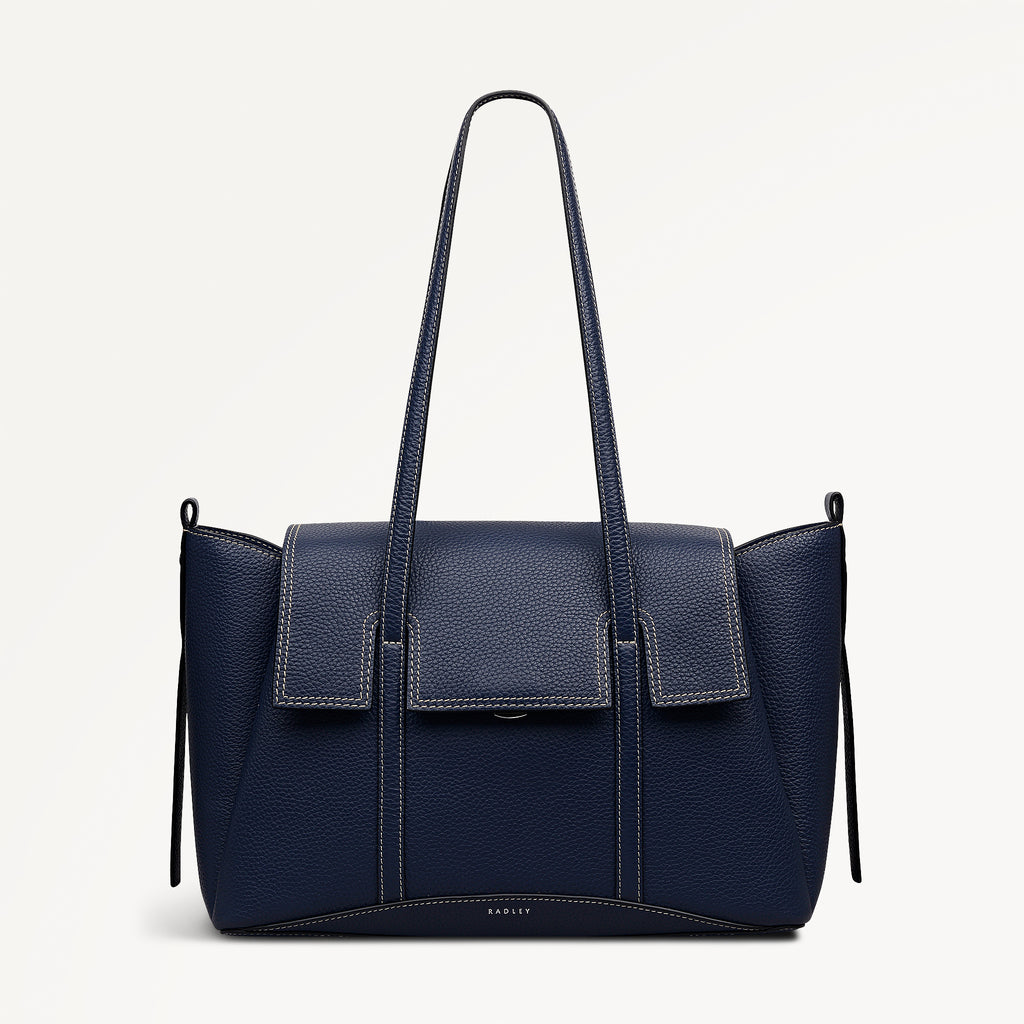The Chancery Medium Flapover Shoulder Naval - 113825
