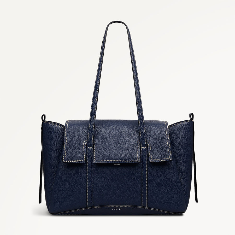 The Chancery Medium Flapover Shoulder Naval - 113825