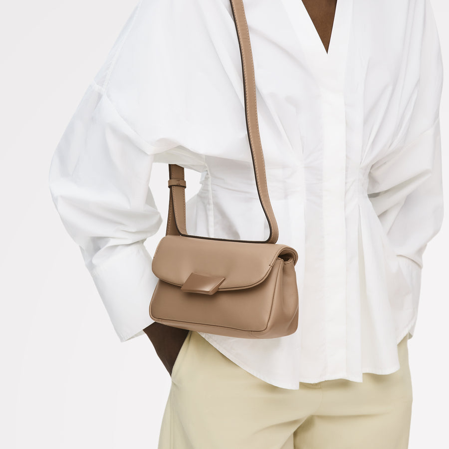 The Belsize - Puffy Small Flapover Cross Body Sahara - 113826