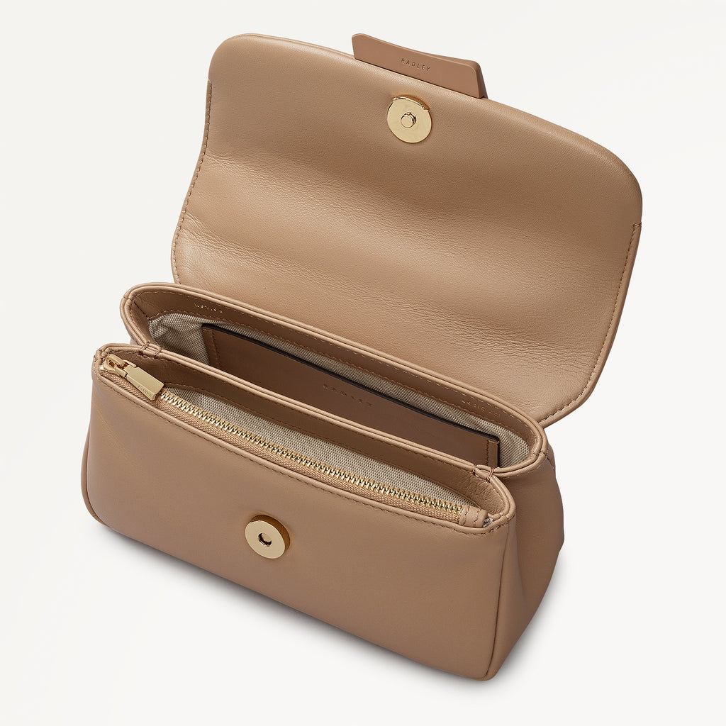 The Belsize - Puffy Small Flapover Cross Body Sahara - 113826