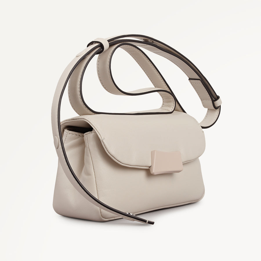 The Belsize - Puffy Small Flapover Shoulder Salt - 113829