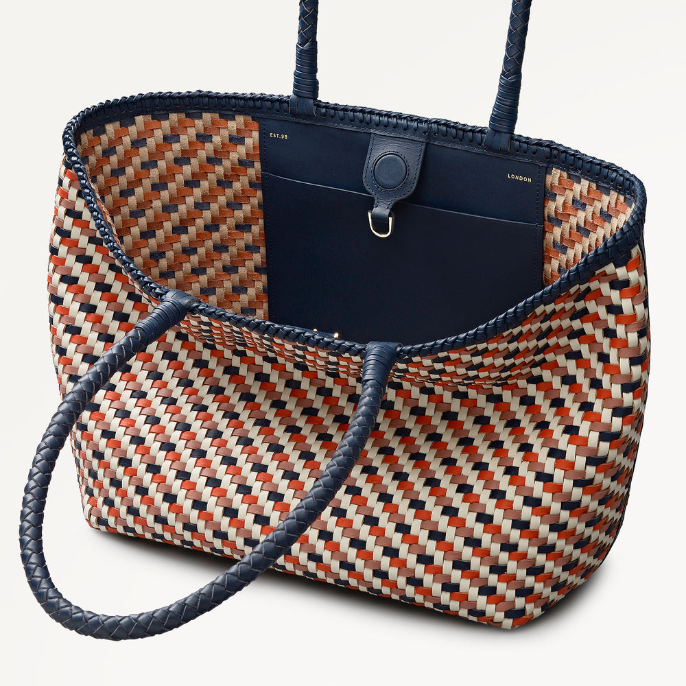 The Sunningdale Medium Open Top Tote Naval - 113833