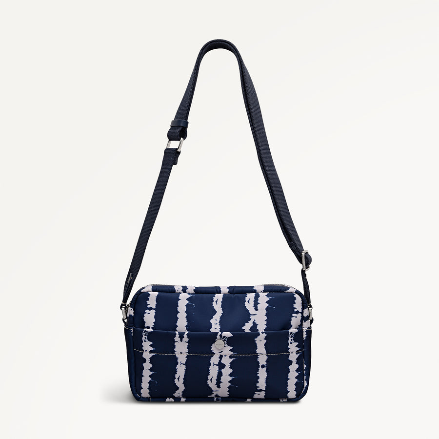 Halley Row - Tie Dye Stripe Small Ziptop Cross Body Naval - 113845