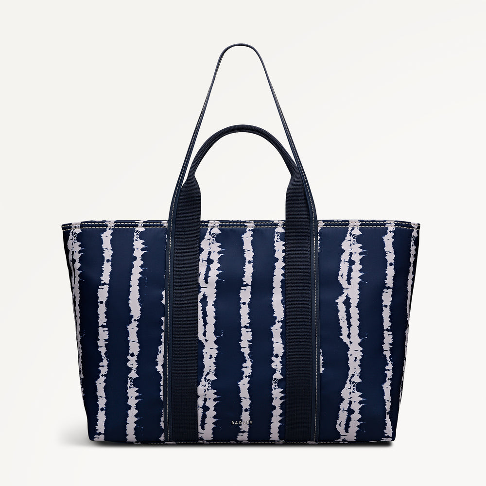 Halley Row - Tie Dye Stripe Large Ziptop Tote Naval - 113847