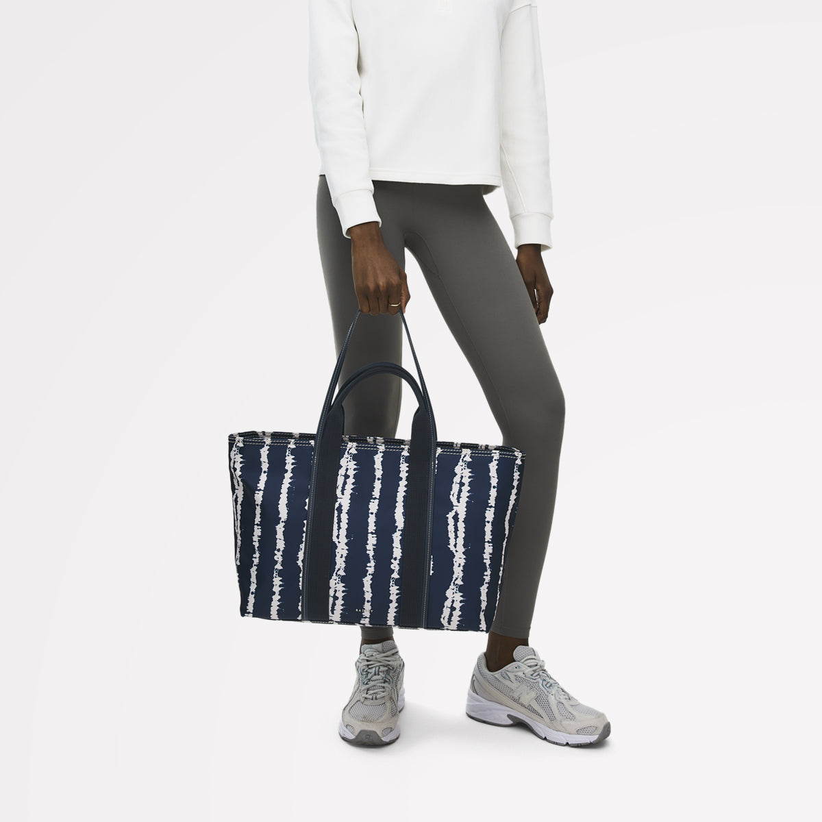 Halley Row - Tie Dye Stripe Large Ziptop Tote Naval - 113847