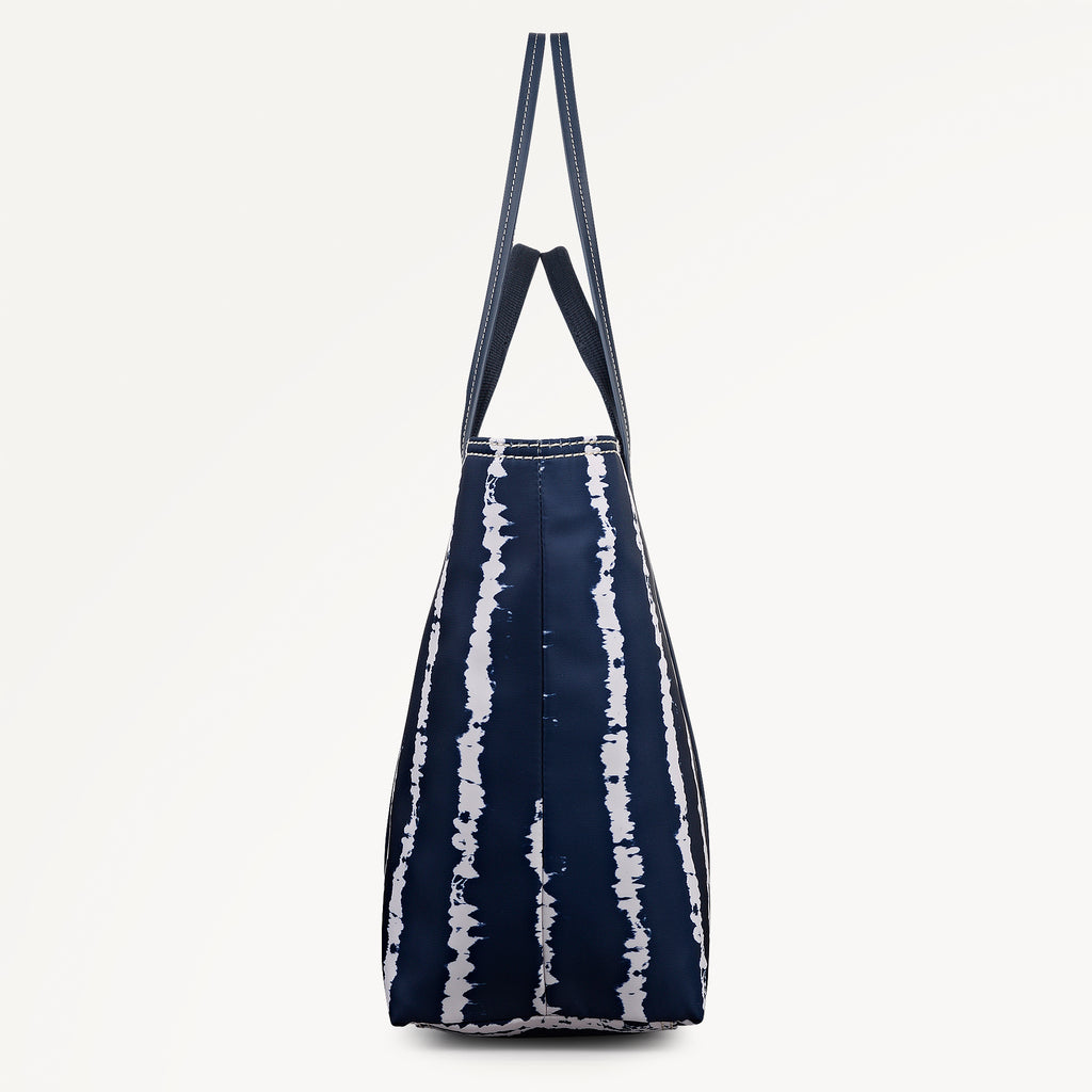 Halley Row - Tie Dye Stripe Large Ziptop Tote Naval - 113847