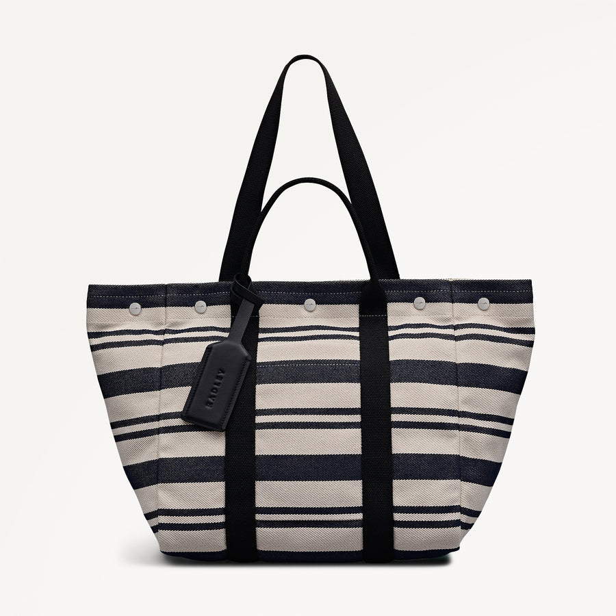 Hadleigh Place - Stripe Large Open Top Tote Natural - 113873