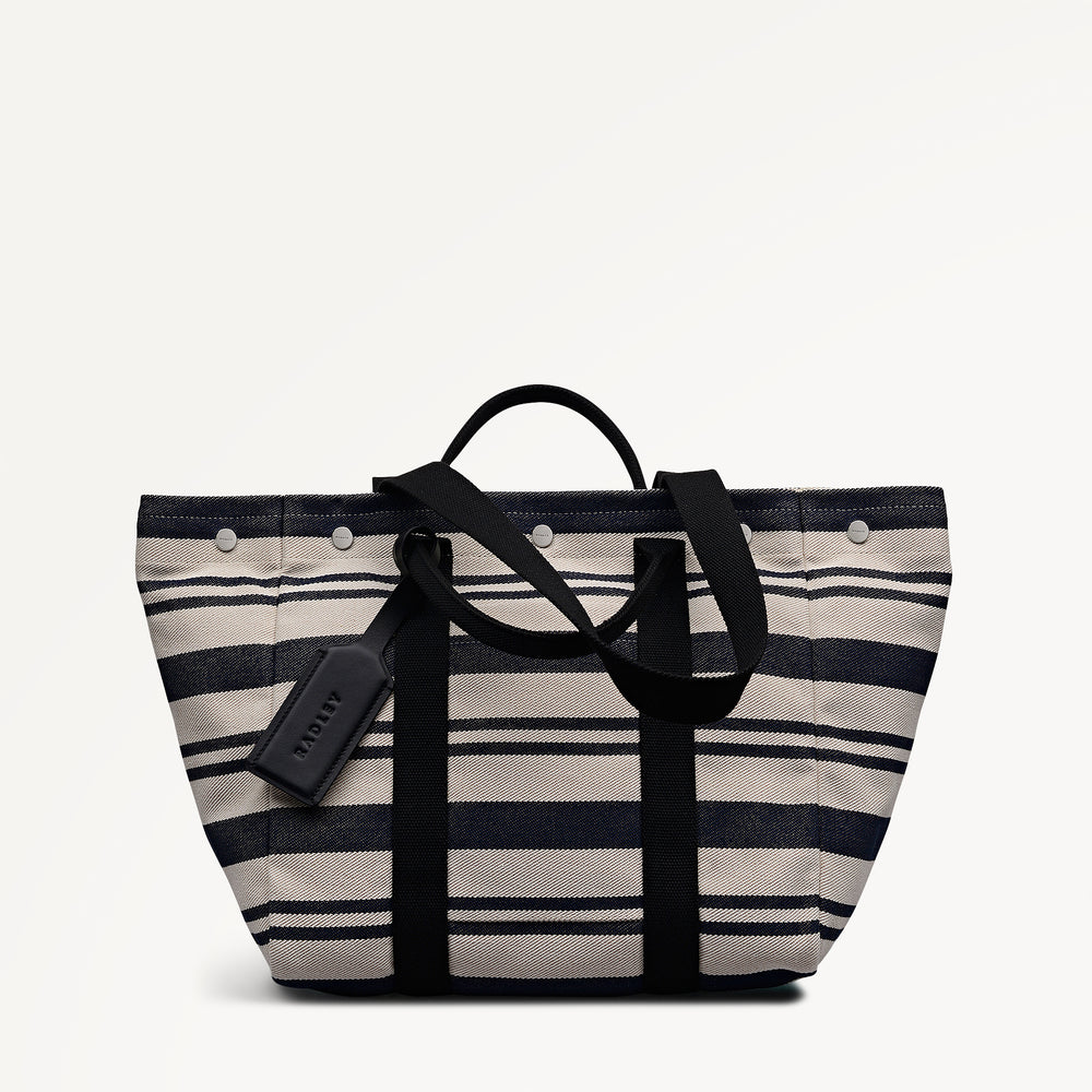 Hadleigh Place - Stripe Large Open Top Tote Natural - 113873