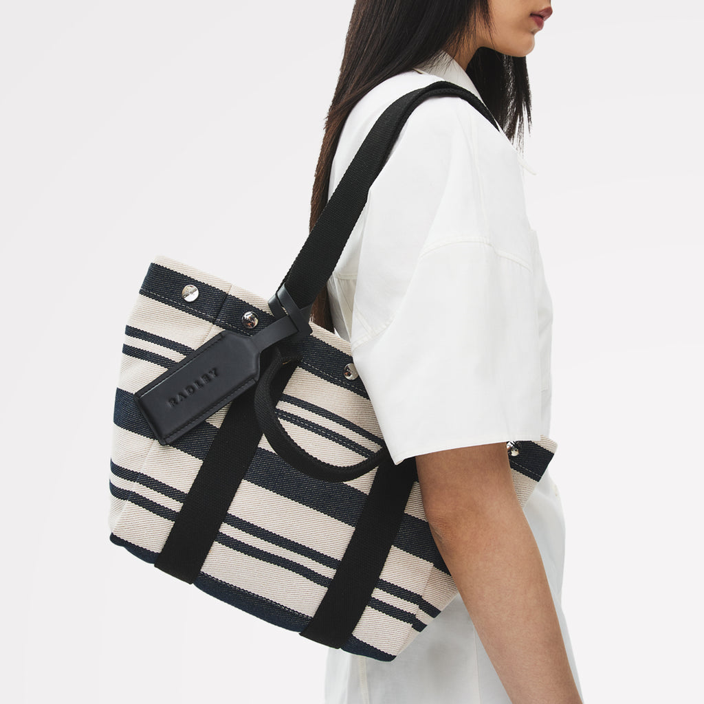 Hadleigh Place - Stripe Medium Open Top Tote Natural - 113874