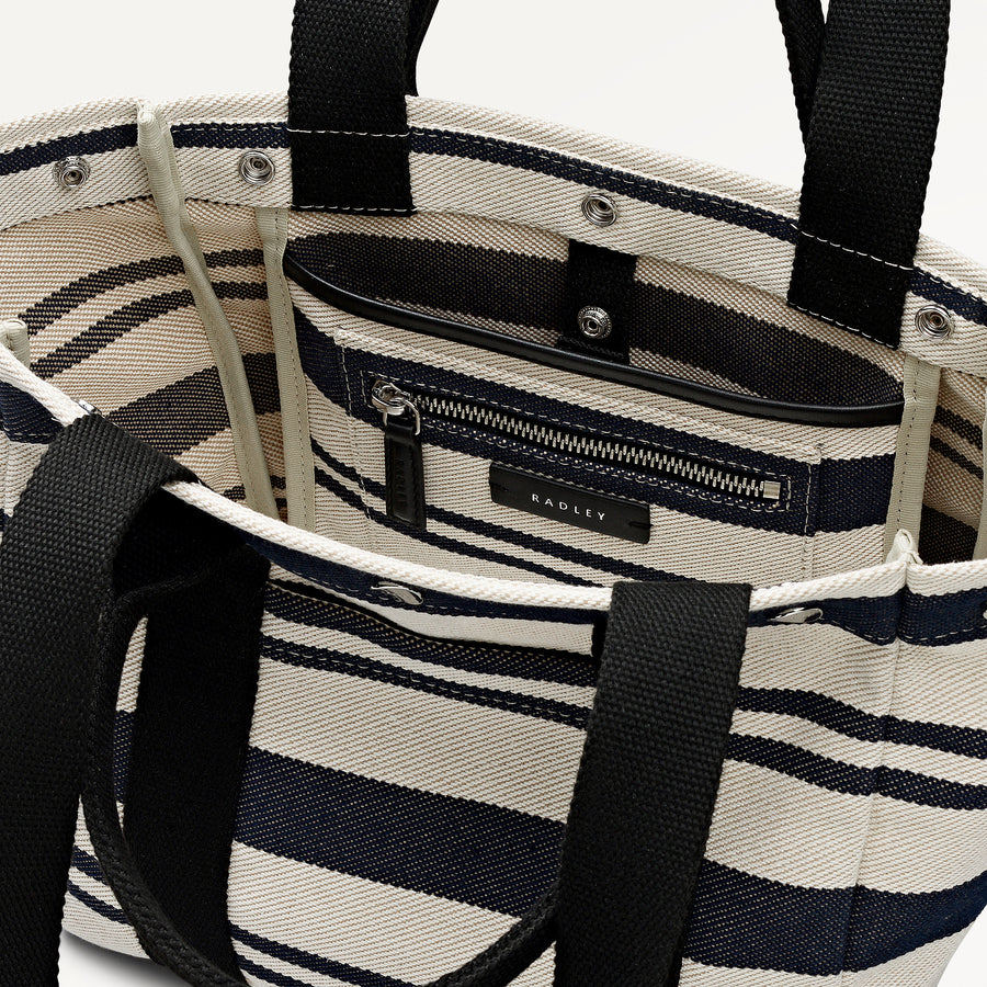 Hadleigh Place - Stripe Medium Open Top Tote Natural - 113874
