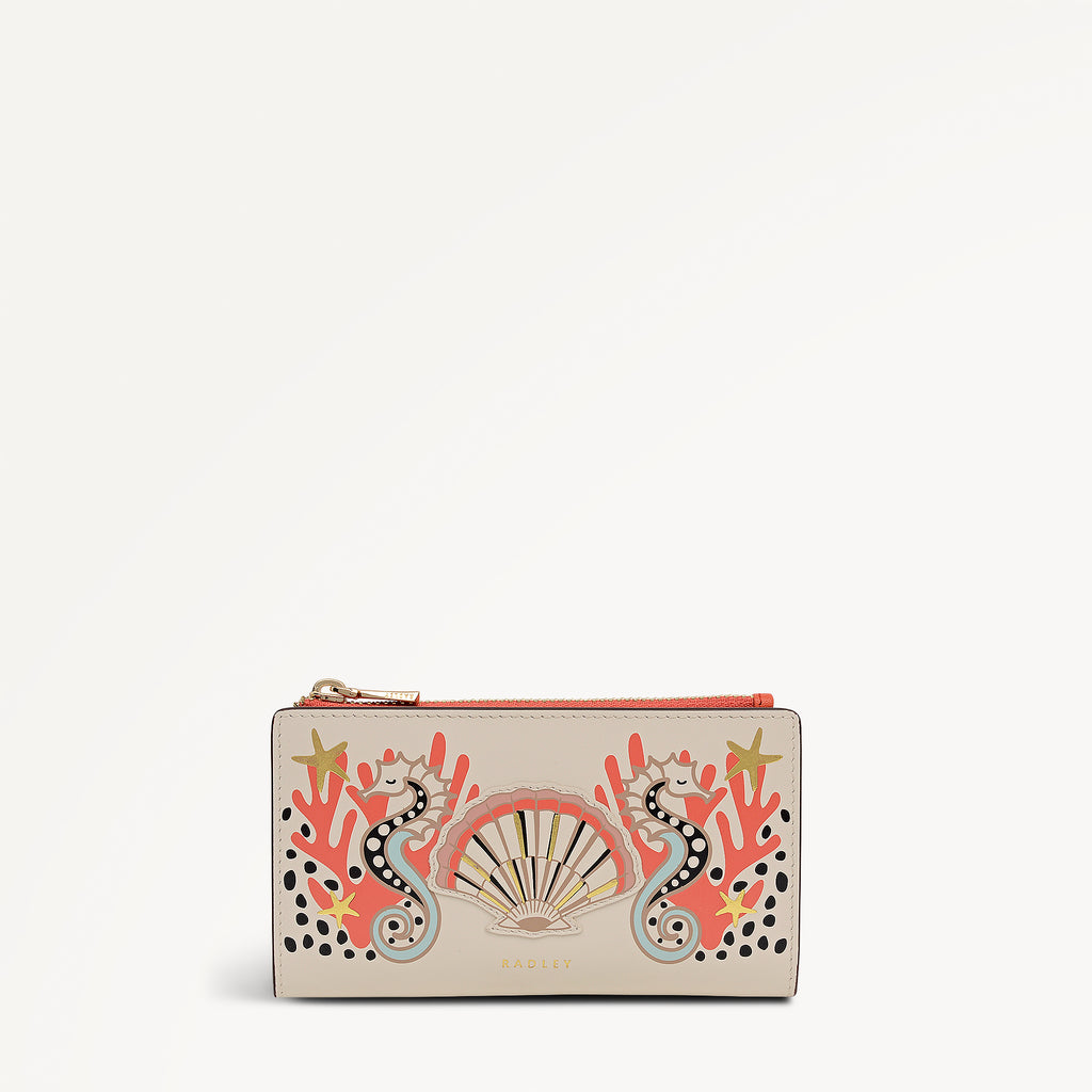 Coin Street - Seahorse Medium Ziptop Purse Salt - 113904